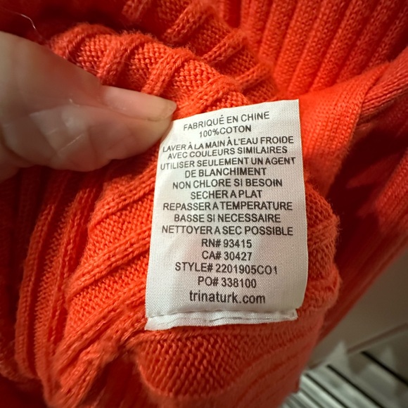 Trina Turk Esmeralda Midi Light Sweater Dress Poppy Sz L/XL - Picture 6 of 6